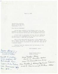 ["The letter is requesting Senator Monroney to use his influence to ensure that the Choctaw people are granted an election to elect a candidate for Principal Chief of the Choctaw Nation. The writer emphasizes the importance of democracy and the American way in giving the Choctaw people a voice in this matter. Several individuals have signed the letter in support of this request."]