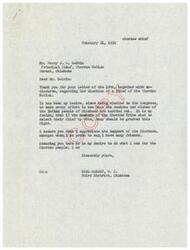 ["The letter is from Carl Albert, a member of Congress, to the Principal Chief of the Choctaw Nation expressing support for the Choctaw people's right to select their Chief by vote. Albert assures the Chief of his desire to support the Choctaw people and acknowledges the support he has received from them."]