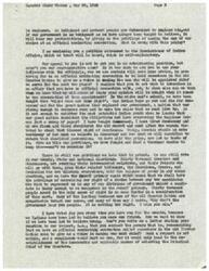 ["Senator Elmer Thomas is being urged by the Choctaw Nation to support their request for an official nominating convention to select their next chief. They argue that they have the right to have a say in this decision, as they have fought and sacrificed for democracy. The Choctaw Nation also highlights their voting power in elections and the support they have from business leaders. They ask Senator Thomas to support their request and question if he truly is their friend."]
