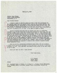 ["The letter is requesting Senator Thomas's influence in obtaining a nominating convention for the next Choctaw Chief, regardless of when the selection is to be made. The author emphasizes that they are not seeking personal advancement, but rather seeking a voice in the democratic selection process. They mention that similar requests have been made to Senator Moore and are hopeful for Senator Thomas's support. The author also mentions the importance of officials understanding the request and asks for a reply."]