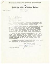 ["The letter is discussing the importance of educational and spiritual culture as saving graces for any people. The Principal Chief of the Choctaw Nation is expressing concern about delays and issues in getting money to the Indians, and is suggesting a general house-cleaning to improve the situation. He is seeking support from Congressman Carl Albert in addressing these issues."]