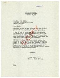 ["The letter is from Carl Albert, a member of Congress, to Mr. Harry J.W. Belvin, Principal Chief of the Choctaw Nation, discussing the Muskogee situation and suggesting involving other Congressmen in addressing the issue. Albert also mentions inviting Ed Edmondson, a Democratic Congressional nominee, to a meeting in McAlester."]