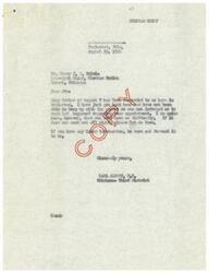 ["The Choctaw Chief received a letter from Harry J. We Belvin regarding an appointment, but had not been informed of the details and was confident that there would be no difficulties. He asked for any further information to be forwarded to him. The letter was signed by Carl Albert, M.C. from Oklahoma's Third District."]