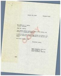["The letter is from Marie Muchmore, secretary to Congressman Carl Albert, acknowledging the receipt of a letter from Mr. Harry J. W. Belvin. The letter mentions that Congressman Albert will personally address the matter mentioned in Mr. Belvin's letter."]