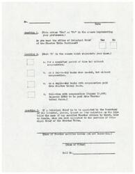 ["The document presents questions to voters regarding the office of Principal Chief of the Choctaw Tribe. Voters are asked to vote on whether they want the office to continue, the terms of the Chief's role, and to suggest a candidate for the position if appointed by the Secretary of the Interior."]
