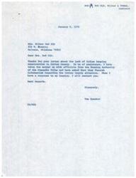 ["The document includes correspondence regarding the lack of Indian housing construction in Cotton County, Oklahoma. The Housing Authority of the Comanche Tribe is being asked to provide information on the situation. Proposals for turnkey housing construction are also being accepted by the Housing Authority. The requirements for the proposals include unit distribution, dwelling specifications, qualifications of the developer, and compliance with various regulations and laws. Additional information can be obtained from the Executive Director of the Housing Authority."]