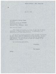 ["The document is a series of letters between Governor Overton James of the Chickasaw Nation and Senator Dewey Bartlett regarding the appropriation of funds for the purchase, lease, and use of rights in the bed of the Arkansas River by the United States. Governor James expresses support for the proposal and thanks Senator Bartlett for his consideration. They are also discussing draft legislation received from the Department of the Interior and plan to introduce it shortly."]