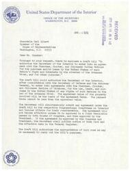 ["The draft bill enclosed in the letter authorizes the Secretary of the Interior to enter into agreements with the Cherokee, Choctaw, and Chickasaw Nations for the purchase or lease of their rights in the riverbed of the Arkansas River. The agreements must be approved by Congress and the President, with payment terms based on appraised property values. The bill also authorizes the appropriation of necessary funds for this purpose."]