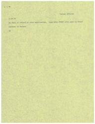 ["The document is a letter from the Department of Health, Education, and Welfare regarding a grant application submitted by the Choctaw Nation Tribal Council for alcoholism assistance. The document explains that the funds have not yet been apportioned and there is a backlog of approved but unfunded applications for new grants. The department is waiting for further action from the Office of Management and Budget and the President regarding the funds."]