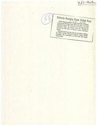 ["State Representative Hollis Roberts of the Choctaw tribe announced his resignation from all tribal activities to focus on his role as a state representative. No successor has been named yet. A new Tribal Advisory Council has been formed by Chief Clark David Gardner to address personnel policies and procedures within the tribe. The council aims to provide a uniform employment structure and ensure that trust lands are properly managed. The council also approved funds for burial expenses and settlement claims. The council members were given certificates and encouraged to work collaboratively for the tribe's benefit."]