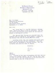 ["Mrs. Louisa Sam visited the office to seek assistance regarding proposed plans for per capita payments to members of the Choctaw Tribe. She is concerned that the plans would only benefit living enrollees and their descendants, excluding descendants of deceased parents. Mrs. Sam hopes that this plan will not be adopted. Bill, from the Speaker's Rooms, is aware of previous correspondence with Mrs. Sam on this issue."]
