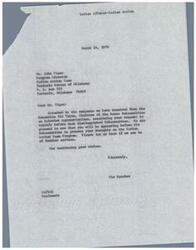 ["The document includes correspondence between various individuals and committees regarding the Indian Action Program and the request for testimony before the House Subcommittee on Interior Appropriations. There is a request for funding for the program and a request to testify before the Subcommittee. The Speaker expresses support for the program and encourages further communication on the matter."]
