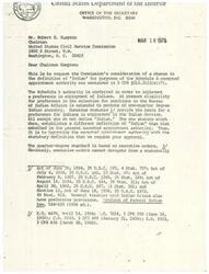 ["The United States Department of the Interior is requesting a modification in the definition of \"Indian\" for the purpose of implementing a preference in employment of Indians. The current definition of one-quarter degree Indian ancestry for eligibility for preference in the Bureau of Indian Affairs does not align with the statutory definition of \"Indian\" in the Indian Reorganization Act. The request is to harmonize the appointment authority with the statutory definition to ensure fair treatment and uphold the rights conferred by law. The proposed modification would expand the definition of \"Indian\" to include members of recognized tribes under federal jurisdiction or descendants of tribe members. This change aims to address inconsistencies in tribal membership standards and ensure equal treatment for all individuals of Indian descent."]