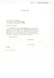 ["The Bureau of Indian Affairs responded to Mr. Joseph C. Muskrat's inquiry about the selection process for the Albuquerque Area Director position. The position was re-advertised after an initial impasse, and although Mr. Muskrat was found to be highly qualified, he did not meet the criteria for Indian preference eligibility. The Bureau's policy on Indian preference eligibility was explained, and it was mentioned that efforts were being made to change the criteria to comply with the statute. Mr. Ronald Esguerra was appointed as the Area Director. The Bureau also mentioned receiving letters of commendation for Mr. Muskrat from Senators Stevenson, Percy, and Domenici. The Bureau responded to the letters, explaining why Mr. Muskrat was not further considered for the position."]