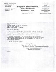 ["John Paul Hammerschmidt, a member of Congress from Arkansas, serves on various committees and subcommittees related to public works, economic development, water resources, veterans' affairs, and aviation. He is actively working on legislation to reinstate the Ottawa, Peoria, and Wyandotte tribes of Oklahoma."]
