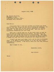 ["Carl Albert writes to his attorney, Harold Sullivan, thanking him for his support during his campaign and updating him on his plans to visit Oklahoma City. He mentions receiving news from a former colleague and expresses his excitement for a promised celebration. In response, Harold Sullivan encourages Carl to continue his efforts and offers his support whenever needed."]