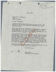 ["Mr. Armstrong wrote a letter to Mr. Carl Albert, a congressman, inquiring about various matters concerning the Choctaw tribe, including the lack of payment to the tribe, the sale of certain lands, and the distribution of funds. Mr. Albert responded, explaining that the tribal officials and the Interior Department were in the process of making a sale that would result in per capita payments to the Choctaw people. He also offered to provide further assistance if needed."]