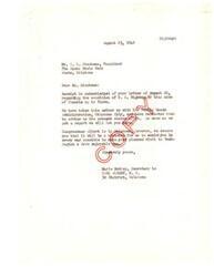 ["The letter acknowledges receipt of a complaint about the condition of U.S. Highway 69 and states that the matter has been taken up with the Public Roads Administration in Oklahoma City. The letter also offers assistance in planning a visit to Washington."]