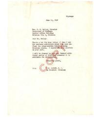 ["The document is a thank you note from Carl Albert to Honorable  H. E. Bailey, Director of the Department of Highways in Oklahoma, for sending editorials reflecting the views of Oklahoma people. Albert expresses appreciation for the courtesy and requests to receive more similar material in the future."]