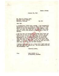["The document is from Carl Albert to James D. Dunlap regarding an issue with Mr. Montgomery disallowing a leave of absence for Dunlap. Albert has taken the matter up with the Commissioner's office and although they initially refused to interfere, they have agreed to look into the situation and contact Montgomery to try and resolve the issue. Albert assures Dunlap that he will do everything he can to help."]