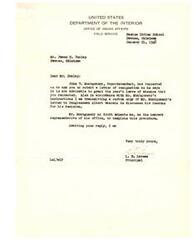 ["The document requests Mr. James D. Dunlap to submit a letter of resignation as the Superintendent has denied his request for a year's leave of absence. The document also mentions transmitting a copy of the Superintendent's letter to Congressman Albert explaining the decision. The Principal is awaiting Mr. Dunlap's reply."]