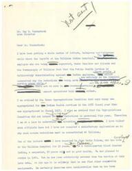 ["The document is addressed to Dr. Ray H. Vanderhook, the Area Director, expressing concern over the layoffs at the Talihina Indian hospital. The writer is receiving complaints that Indian employees are being discriminated against and laid off while there are no cuts in overhead personnel. The writer references a letter from Davis Folsom, a Choctaw Indian employee who has been at the hospital for 12 years and is now being laid off despite his plans to retire in 1960. The writer requests a full report and more consideration for the affected employees."]