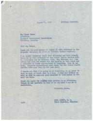 ["Elmer Brown, President of the Kiamichi Development Association, wrote to Congressman Carl Albert expressing concern about the reduction in jobs at Talihina Indian Hospital. He believed that more personnel was needed and that the reason given for the layoffs, a reduction in funds, was not true. Congressman Albert assured Brown that he would do everything in his power to save as many jobs as possible and would provide an update on the situation soon. Brown thanked Albert for addressing the issue and offered the association's assistance."]