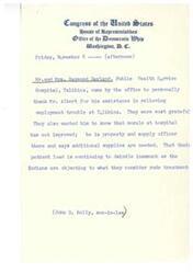 ["Mr. and Mrs. Raymond Garland from the Public Health Service Hospital in Talihina visited the office of the Democratic Whip in Congress to thank Mr. Albert for his help with employment issues. They also expressed concerns about low morale at the hospital and a decrease in patient load due to perceived mistreatment by staff. Additionally, they mentioned a need for additional supplies at the hospital."]