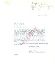 ["The document is from Carl Albert to Mr. Lake Brewer discussing the slow progress Carl Albert of the Indian Bureau in selling segregated Indian land. Albert pledges his full support in getting the land sold and dividing the proceeds on a per capita basis. He expresses frustration with the Indian Bureau and assures Brewer that he will do everything he can to help. Albert also mentions passing on Brewer's message to their mutual friend, Bill Stigler."]