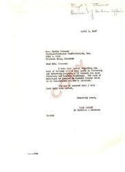 ["The letter is a response to Mrs. Myrtle Creason regarding the sale of Indian tribal lands in Pittsburg and McCurtain Counties. The sender, Carl Albert, assures Mrs. Creason that he will look into the matter."]