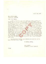 ["Mrs. Alice Perry received a response from Congressman Carl Albert regarding concerns about coal and asphalt lands in Oklahoma. The Tribal Officials and the Department of Interior are meeting to come to an agreement on the issue, and Congressman Albert is working to ensure the rights of the Indians are protected. He will not support a bill that may affect the salability of the lands. Congressman Albert appreciates the letter and encourages further communication."]