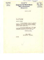 ["The document is a letter from Congressman Carl Albert to Carl Albert Billy in response to a petition signed by Mr. Billy and other Indians regarding pending Indian legislation. Congressman Albert assures Mr. Billy that he will give their views serious consideration and appreciates hearing from him at any time."]