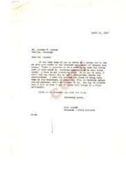 ["Mr. Albert received a letter from Mr. Carnes regarding the proposed settlement of Choctaw coal lands. He expresses support for the removal of restrictions on the lands and states that he will work towards a final settlement."]