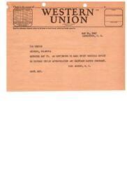 ["Telegram to Carl Albert from Ardmore Junior Chamber of Commerce - Carter Seminary"]