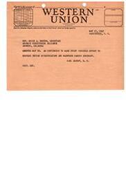 ["The document is a telegram sent by Joseph L. Egan, President of a company, to Reverend  Edwin A. Morton regarding efforts to restore Indian appropriation and maintain Carter Seminary. It also includes information about the class Carl Albert of service desired and charges to the account."]