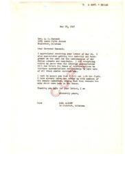 ["The document is from Congressman Carl Albert to Reverend A. W. Hancock, thanking him for providing information on the need for continued funding for Indian schools and hospitals. Albert states that he has already advocated for increased appropriations in the House of Representatives and will continue to fight for funding in the Senate."]