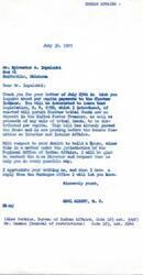 ["The document is a response to Mr. Impalumbi's inquiry about per capita payments to the Choctaw Indians. The writer informs him about legislation that may allow for distribution of tribal funds and offers to contact the Regional Office of Indian Affairs to help with building a house. The writer also requests the Area Director to assist Mr. Impalumbi's with obtaining funds for building a house and removing restrictions on his land."]