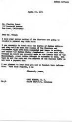 ["Mr. Traut inquired about whether the Choctaw Indians would receive a payment soon. Congressman Carl Albert responded that the claims of the Choctaws and Chickasaws have been completed and there is no payment due to the Choctaw tribe at this time. He also mentioned that a recent award to the Creeks did not apply to the Choctaws."]