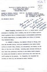 ["Edmund Youngbird, a Sanitarian for the United States Public Health Service, graduated from an advanced course in environmental sanitation for Indian reservations. The course, held in Arizona and New Mexico, provided more advanced training in the field than previously available in the Indian health program. Youngbird completed the training and returned to North Carolina. The course focused on water supply problems faced by Indians, with many rural homes lacking safe water supplies. Sanitarians are Indian employees who assist in reducing disease rates attributable to unfavorable environments. Better sanitation has led to a reduction in deaths from gastroenteric diseases among Indians, although the death rate is still higher than the population as a whole."]