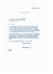 ["The document is a series of letters between Honorable Carl Albert, M.C., Chief Harry J. W. Belvin of the Choctaw Nation, and officials from the Public Health Service regarding the provision of health services to non-Indian widows of deceased Indian beneficiaries. Albert is advocating for the continuation of this policy and is working with Dr. Wagner and Mr. Gerard to address the issue. The documents show a collaborative effort to ensure the continuation of health services for these widows."]
