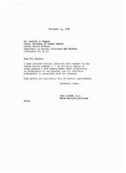 ["In a series of letters dated February 11, 1964, Congressman Carl Albert is reaching out to the Division of Indian Health to inquire about the Indian Health program on behalf of a constituent, Mr. Silas Floyd Duncan, who is seeking information on hospital and medical care available to him as an enrolled member of the Chickasaw Tribe. Congressman Albert requests assistance and information on the program from the Division of Indian Health and promises to forward it to Mr. Duncan as soon as possible."]