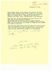 ["Chief Jimmy Belvin and Andy Bidwell discussed Virgil Tudor, the Administrator at the hospital in Talihina. They mentioned that Virgil was supposed to have been let go but remains in his position. Sen. Belvin mentioned that he had collected money from the Indians to pay bills and heard that the Chamber of Commerce was trying to keep Virgil at the hospital. Both men spoke negatively about Virgil's treatment of patients and Sen. Belvin suggested contacting someone to help keep Virgil in his position."]