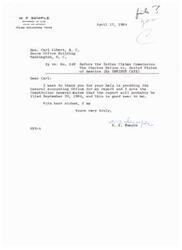 ["The document consists of a series of letters regarding the Choctaw Nations case against the United States before the Indian Claims Commission. The documents discuss the progress of the case and the expected completion date of the report; which is September 30; 1964. The attorneys involved express gratitude for assistance and updates on the status of the case."]