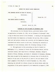 ["The Cherokee Nation filed an application for attorneys' fees, seeking an award of $1,436,447.61, based on 10% of the final judgment amount. The attorneys had two contracts with the Cherokee Nation, one from 1948 and another from 1958, both approved by the Commissioner of Indian Affairs. The contracts stipulated that the attorneys' compensation would be contingent on a recovery for the Cherokee Nation and not to exceed 10% of the amount recovered. The Commission allowed a partial fee of $200,000 in a previous order."]