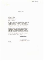 ["Mr. Askew inquired about land allotments and per capita payments for Choctaw Indians. The Bureau of Indian Affairs stated that no per capita payments were programmed for that year, and provided information on how unenrolled Indians of the Five Civilized Tribes could apply for land allotments. Congressman Carl Albert communicated this information to Mr. Askew and assured him of his assistance."]