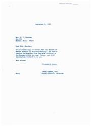 ["Mrs. J.F. Bossham, an enrolled Choctaw Indian from Texas, wrote to Honorable  Carl Albert inquiring about a settlement for the Choctaw Indians. Mr. Albert forwarded her letter to the Bureau of Indian Affairs for a response. Mrs. Bossham received a response from the Bureau stating that her inquiry had been sent to the Area Director for consideration. Mr. Albert continued to follow up on the matter and provided Mrs. Bossham with updates on the progress of her inquiry."]