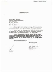["The document is a letter from Willie Hail, Chairman of the Indians of Western Oklahoma, to Honorable Carl Albert, requesting an amendment to the U.S. Housing Act of 1937 to allow Indian Tribes in Oklahoma to establish public housing agencies. The resolution was passed unanimously by Tribal Representatives from various tribes in Oklahoma. They seek financial aid for better housing for low-income Indian families."]
