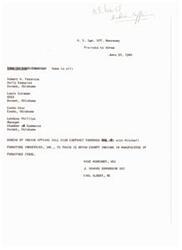 ["The Bureau of Indian Affairs will be awarding a $26,585 contract to Mitchell Furniture Industries, Inc. to train 19 Bryan County Indians in the manufacture of furniture items. The contract will be signed on July 1, 1964. Congressman Carl Albert expressed his support for the award and notified the Chamber of Commerce and the Furniture company about the contract."]
