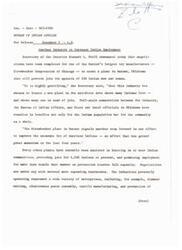 ["The Secretary of the Interior announced that a toy manufacturer, Strombecker Corporation, will be opening a plant in Durant, Oklahoma, providing jobs for 100 Indian men and women. This is part of a larger effort to increase Indian employment, with 40 other plants already providing jobs for 1,500 Indians. The Bureau of Indian Affairs has been working with various organizations to facilitate the establishment of these industries, with training provided to Indian workers. The Durant plant will manufacture model racing cars and other toys, with production set to begin in June."]