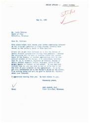 ["The document consists of a series of letters regarding the interest of Mr. Lewis Whitten in the Principal position at Jones Academy, which became vacant due to the death of Miss Spurlock. Various individuals, including State Senator Gene Stipe and Postmaster Bill Morgan, have written to Honorable Carl Albert and Dr. A. B. Caldwell expressing their support for Mr. Whitten's application. Mr. Whitten is described as highly qualified and possessing a Master's Degree in teaching. The documents discuss the process of filling the vacancy and recommend that Mr. Whitten contact Dr. Caldwell for further information."]